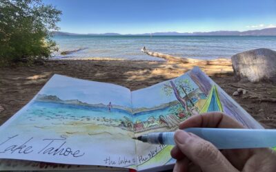 Camping in Lake Tahoe with my sketchbook